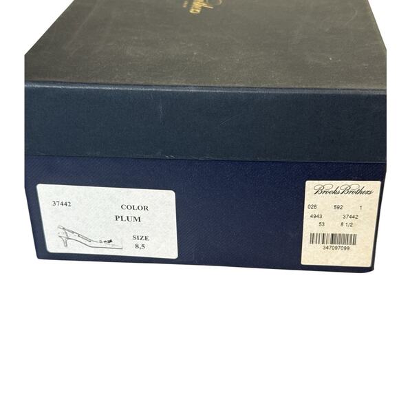 Brooks Brothers Plum Purple Suede Low Kitten Heel Pumps Tassel Pointed Toe 8.5 - Picture 7 of 7